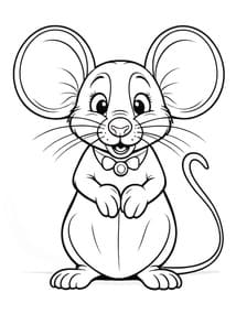 Sweet Little Mouse with Bow Tie coloring preview